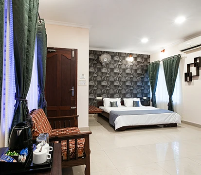 Deluxe ac sea view room in asokam beach resort kannur