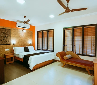 Executive ac sea front room in asokam beach resort kannur